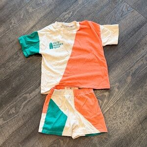 Zara Colorful Graphic T-Shirt and Shorts Set